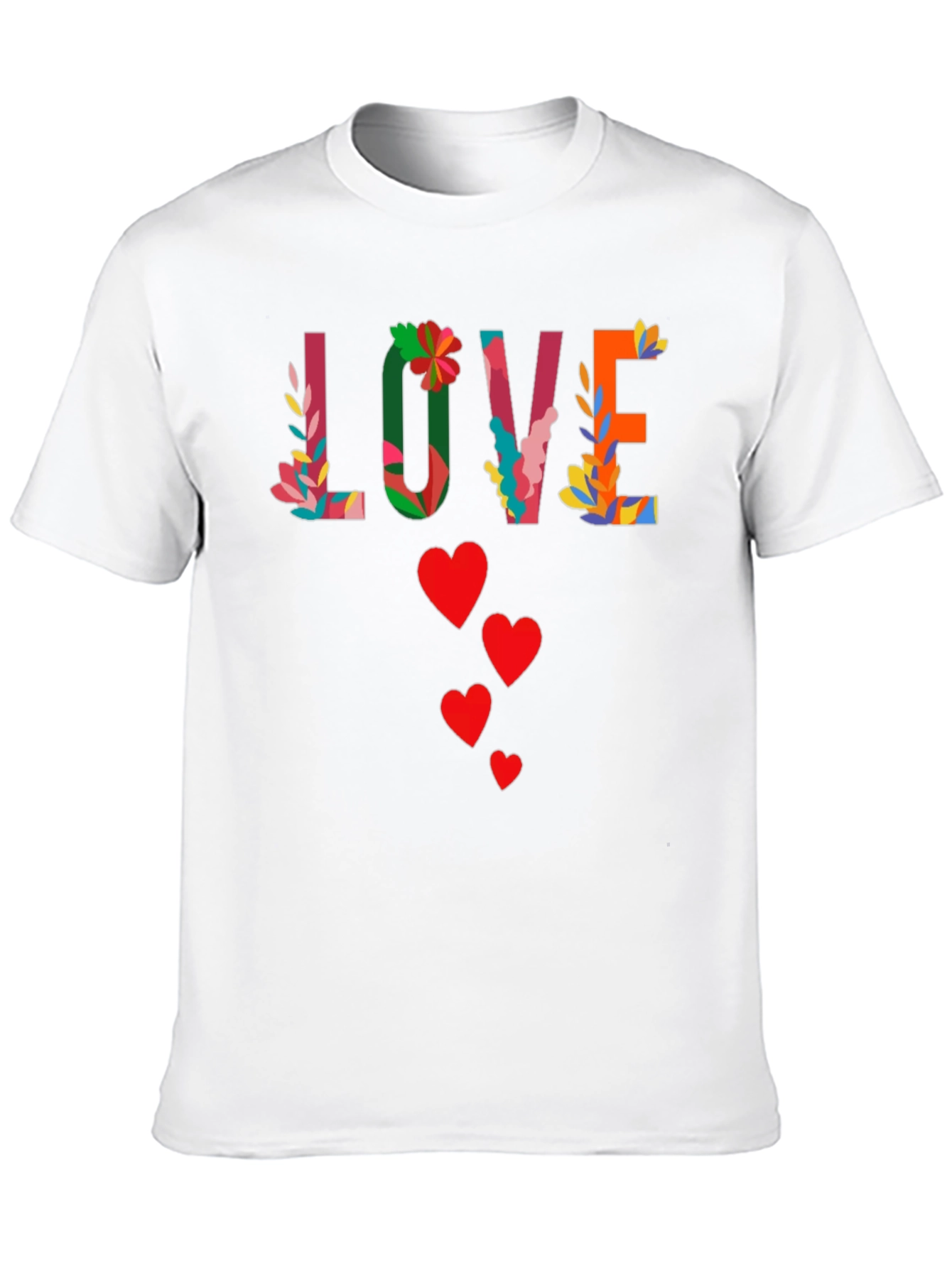 Floral Love Graphic Tee - Black Cotton Shirt