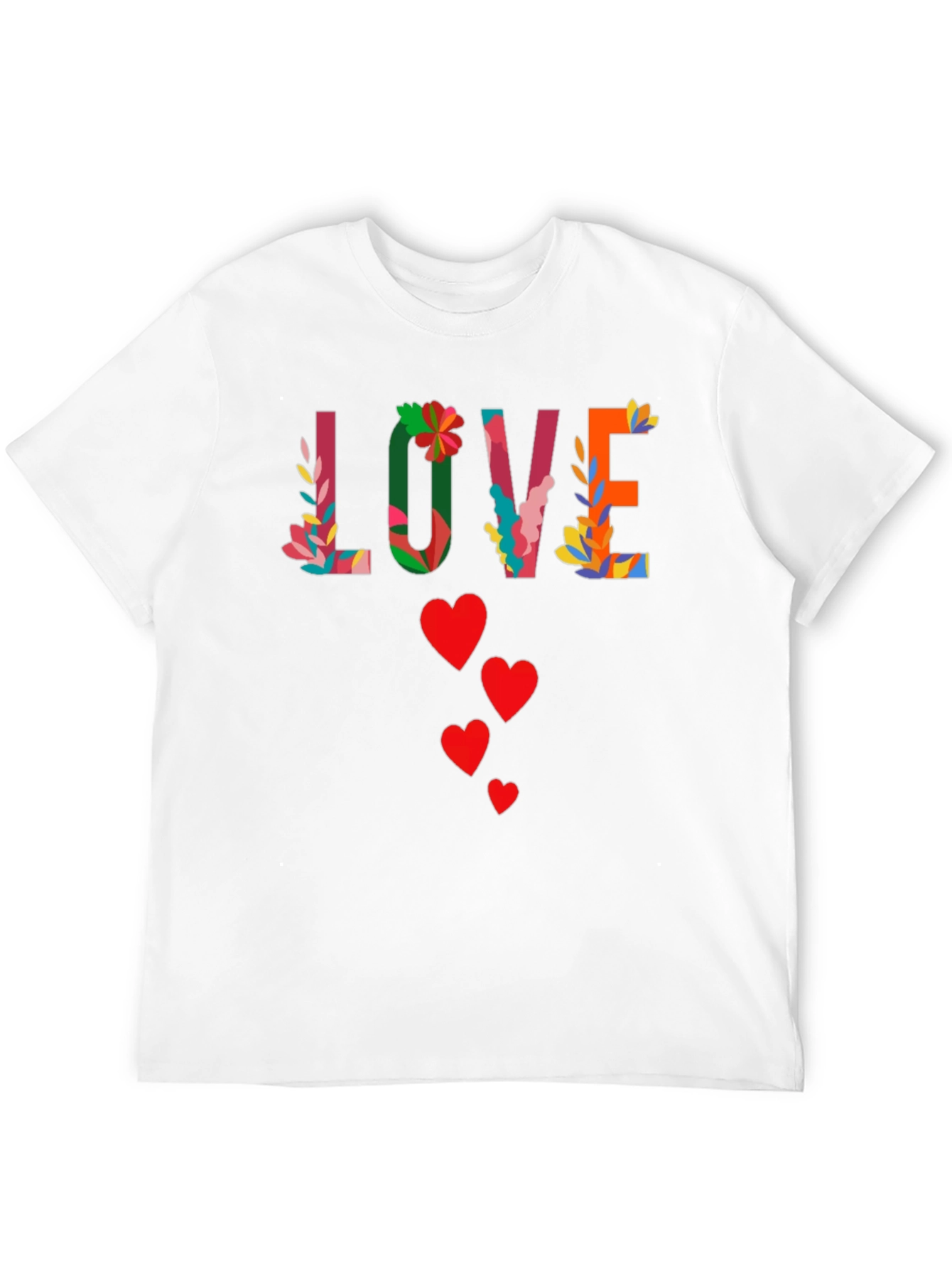 Floral Love Graphic Tee - Black Cotton Shirt