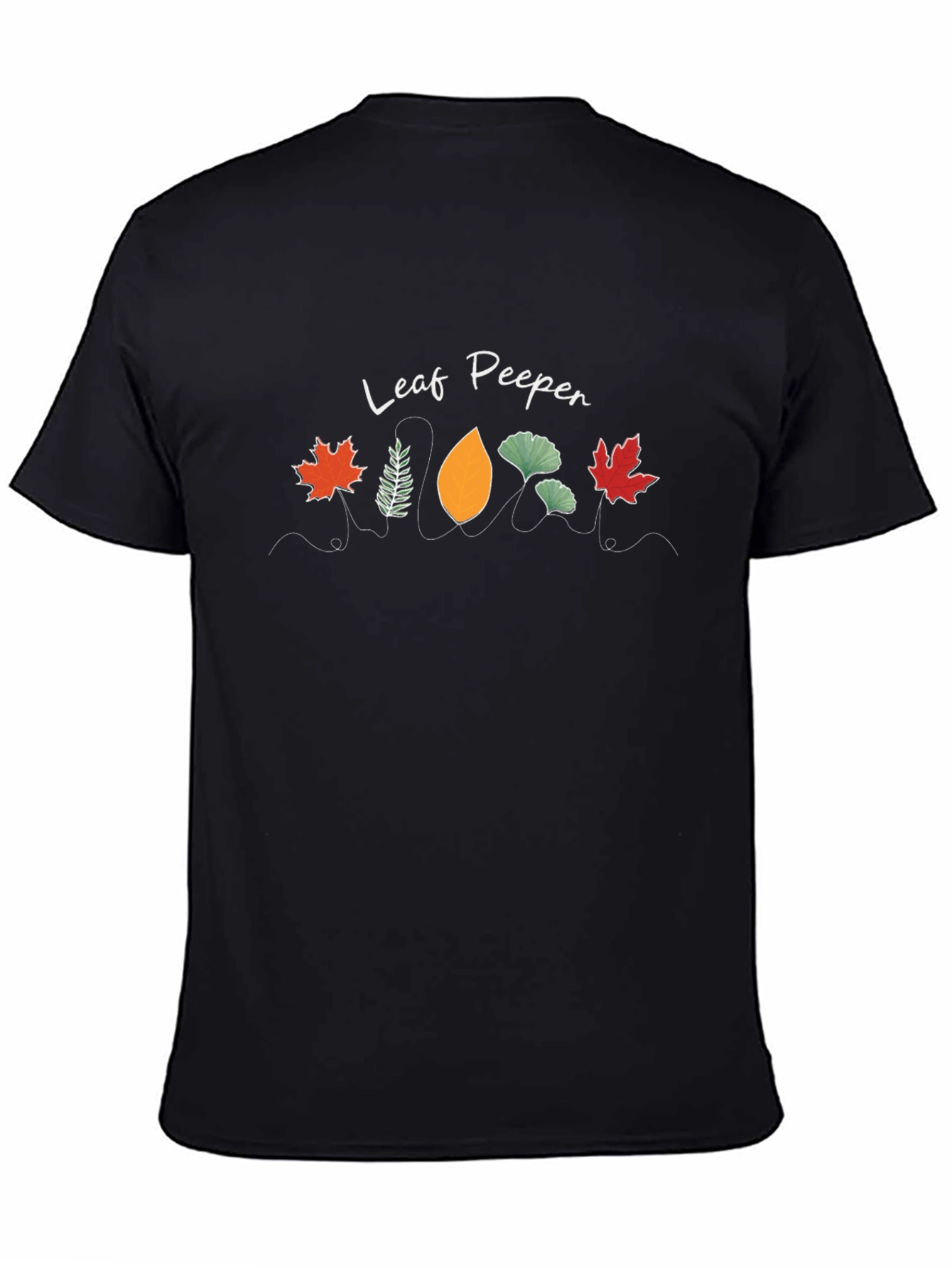 Leaf Peeper Graphic Tee - Black Cotton T-Shirt