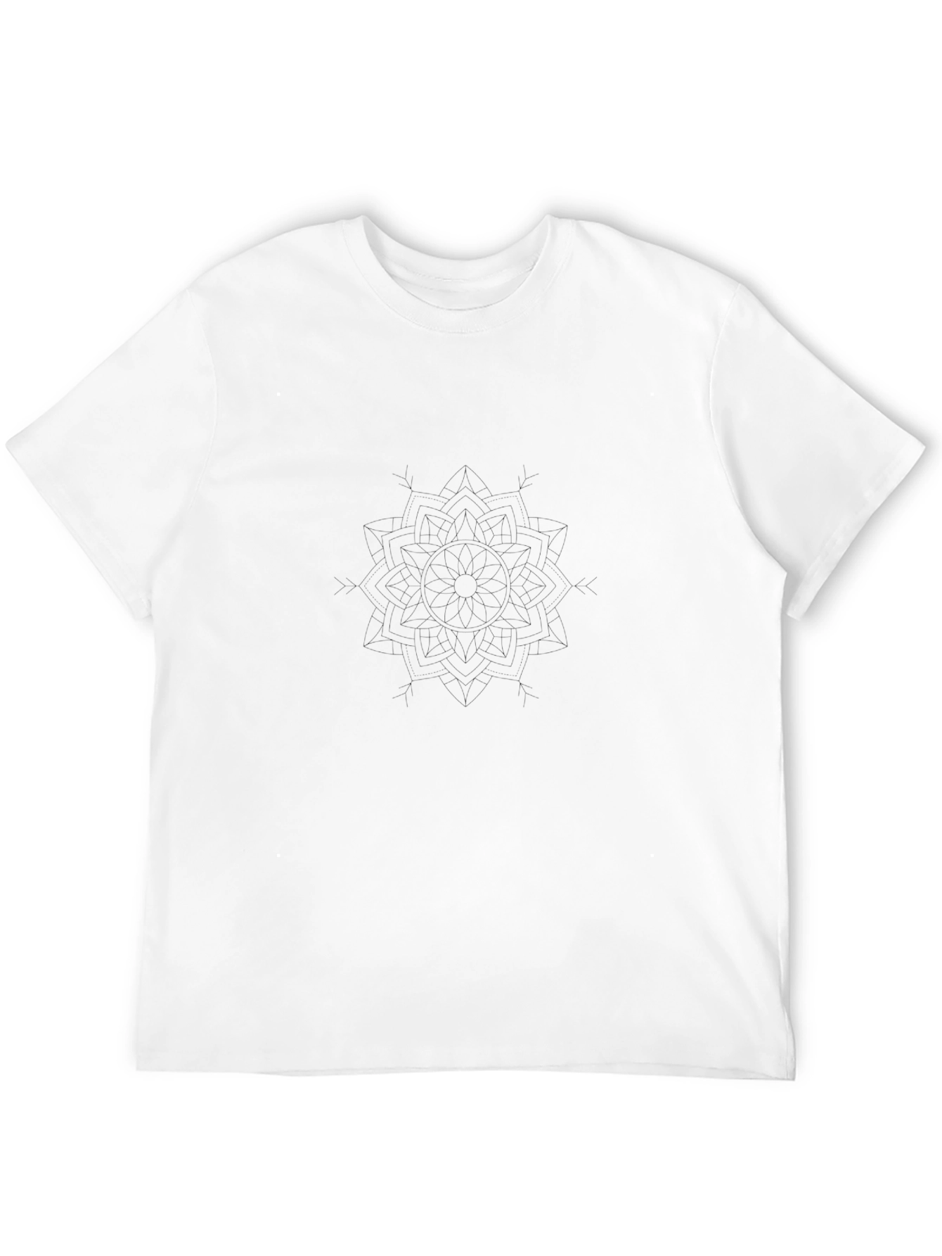 Black Mandala Print Crew Neck T-Shirt