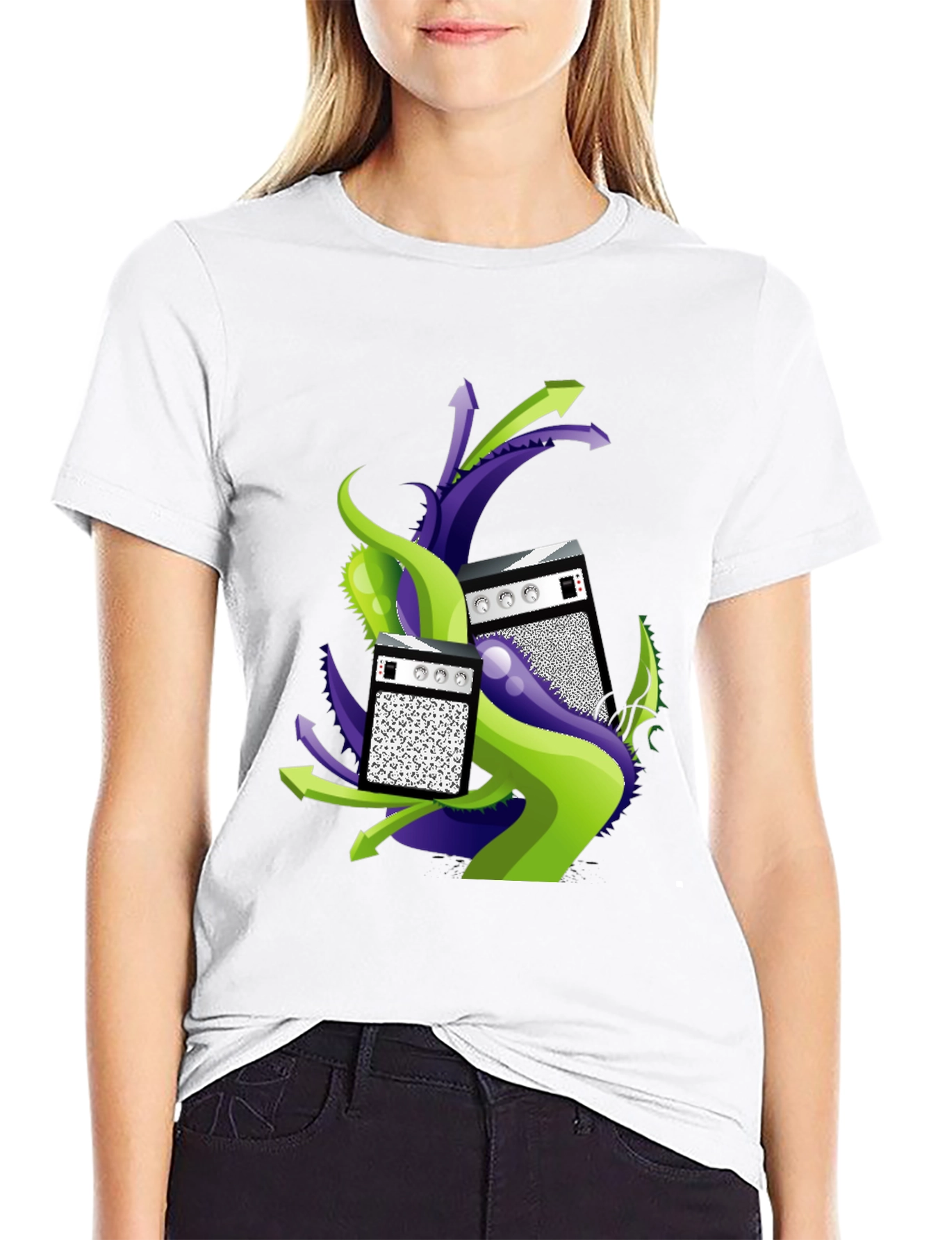 Abstract Speaker Graphic Tee - Black