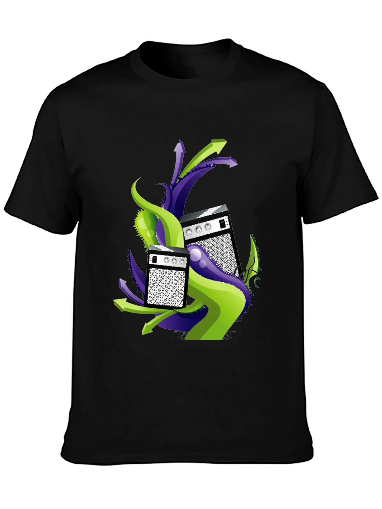 Abstract Speaker Graphic Tee - Black