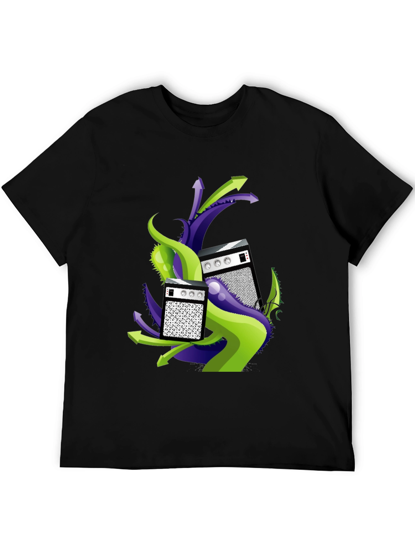 Abstract Speaker Graphic Tee - Black