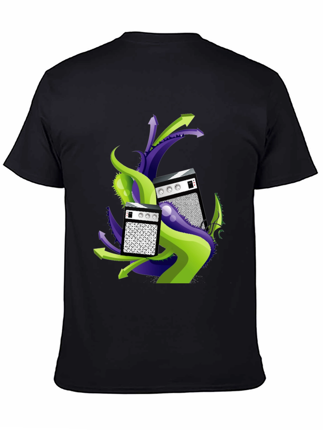 Abstract Speaker Graphic Tee - Black