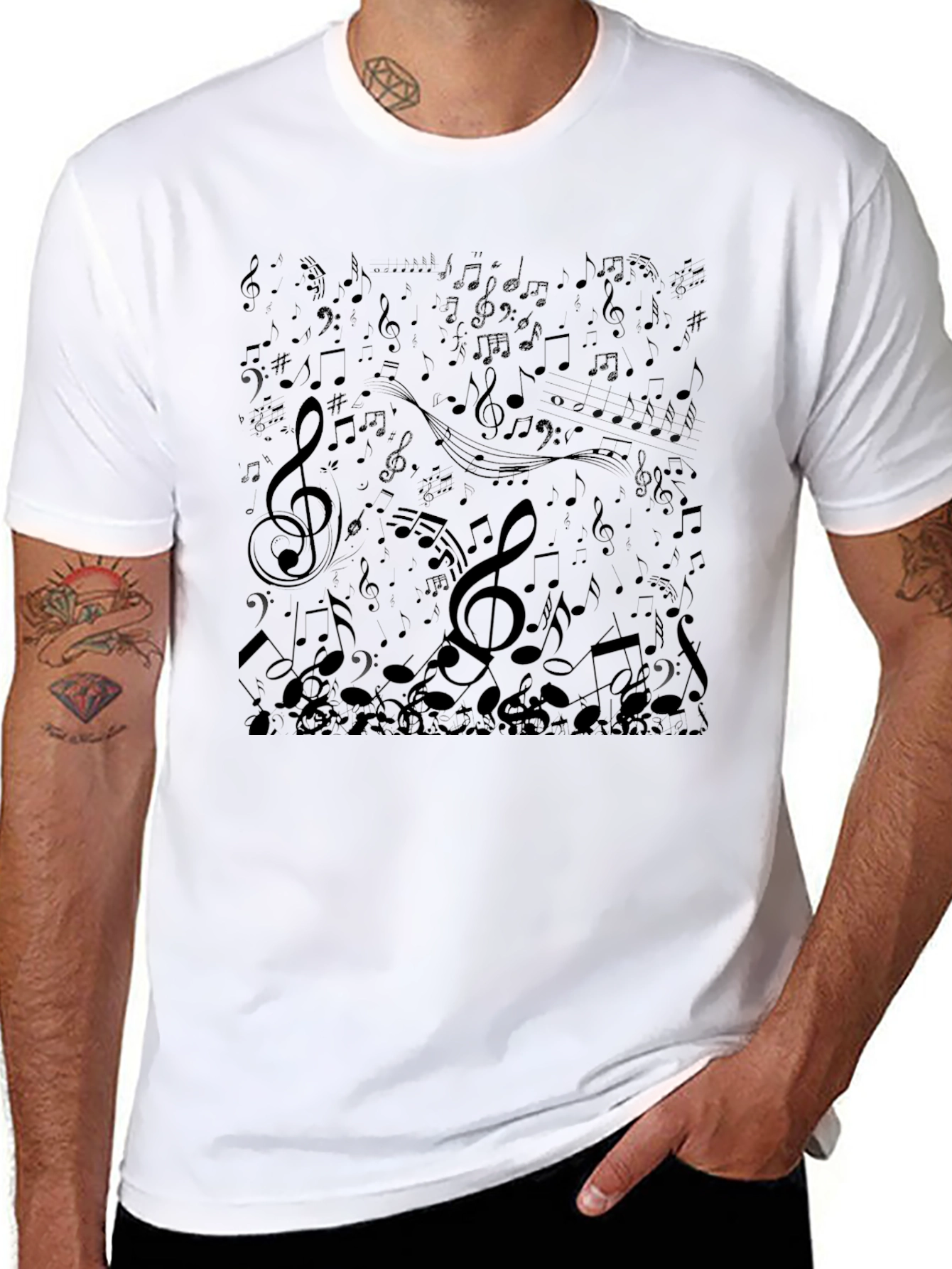 Musical Note T-Shirt - Black Graphic Tee