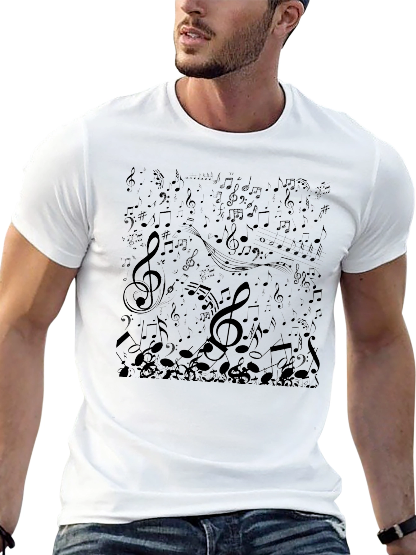 Musical Note T-Shirt - Black Graphic Tee