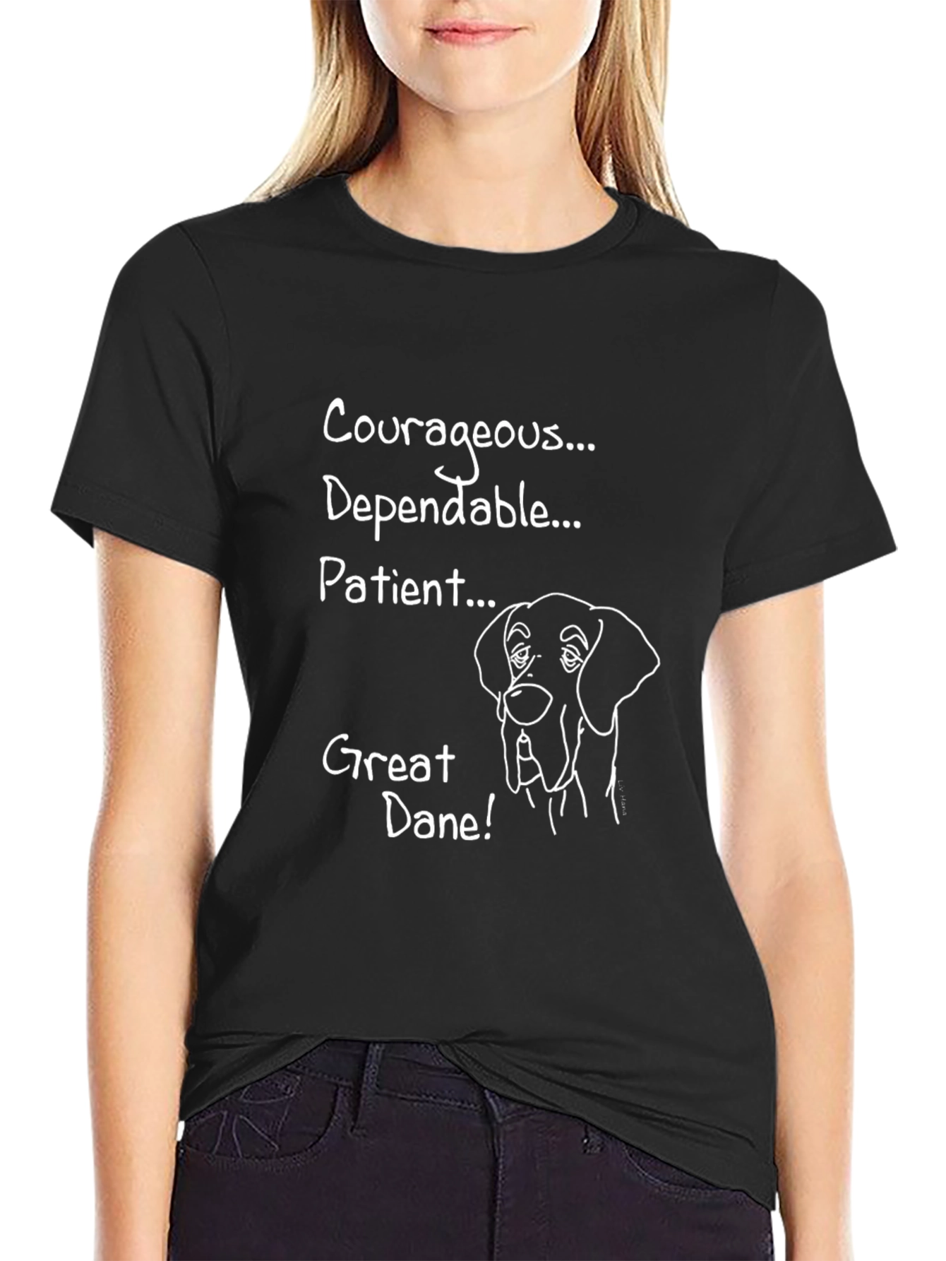 Courageous Great Dane Black T-Shirt