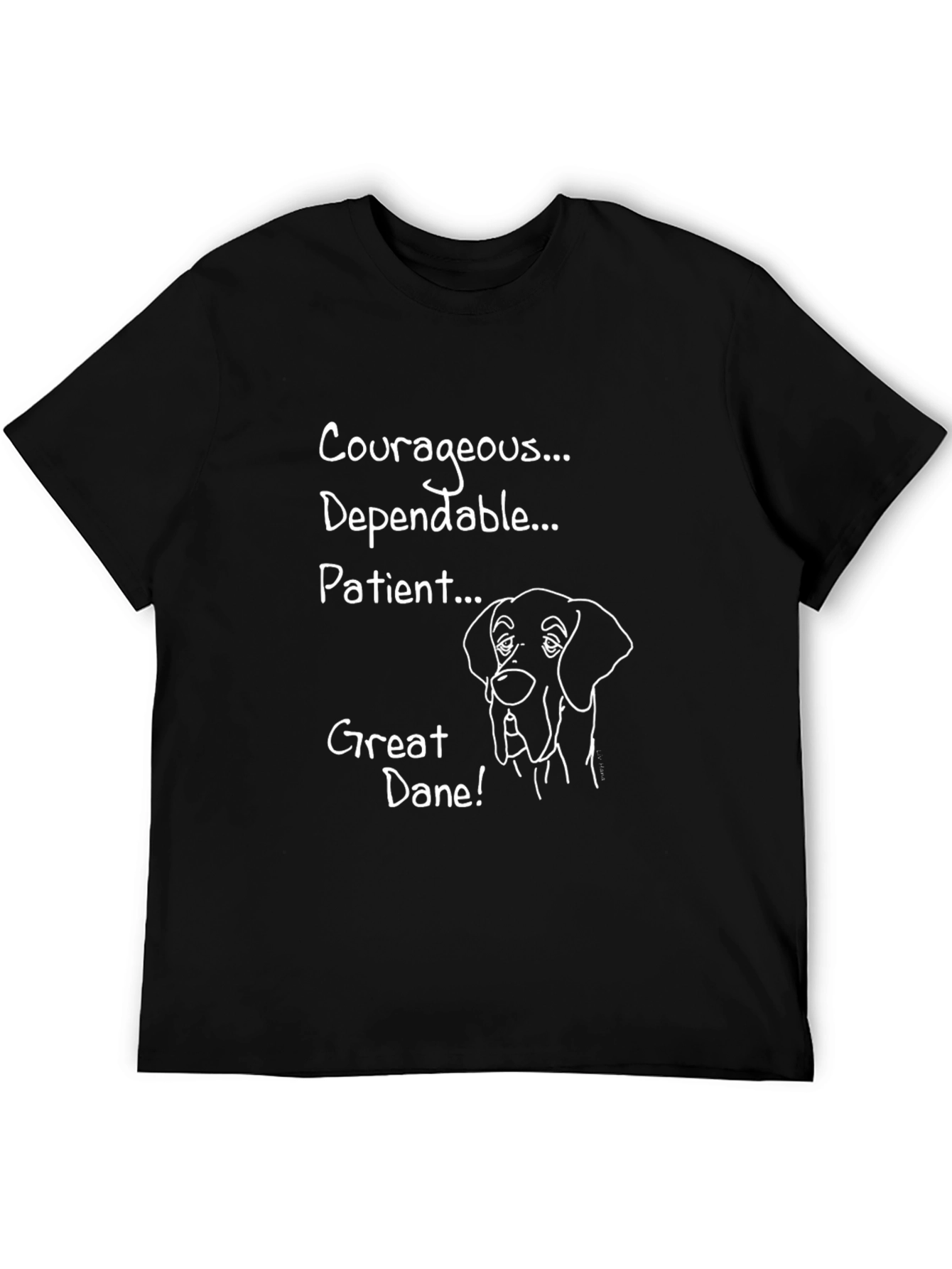 Courageous Great Dane Black T-Shirt