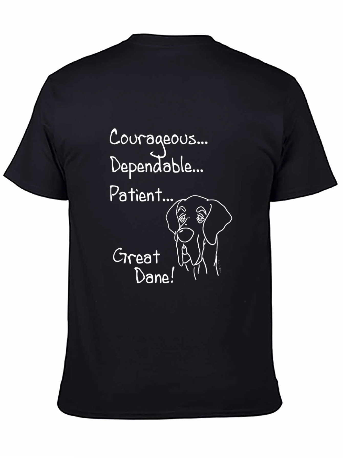Courageous Great Dane Black T-Shirt