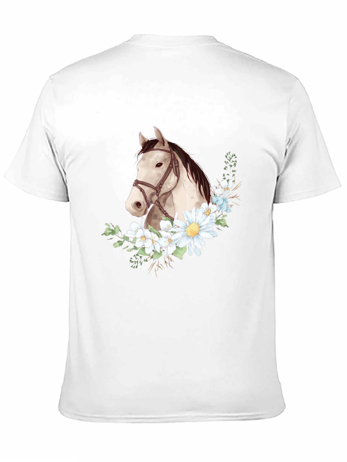 Horse & Floral Graphic Tee - Black