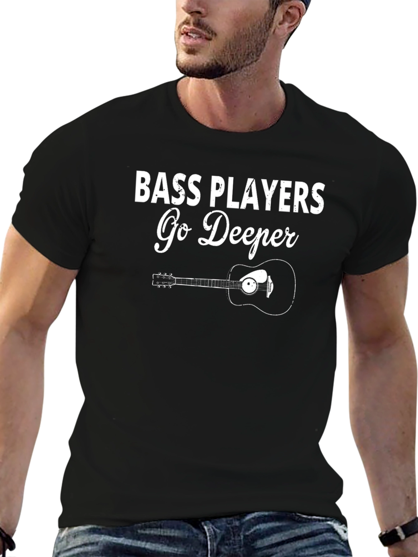 Bass Players Go Deeper T-Shirt - Music Lover Tee
