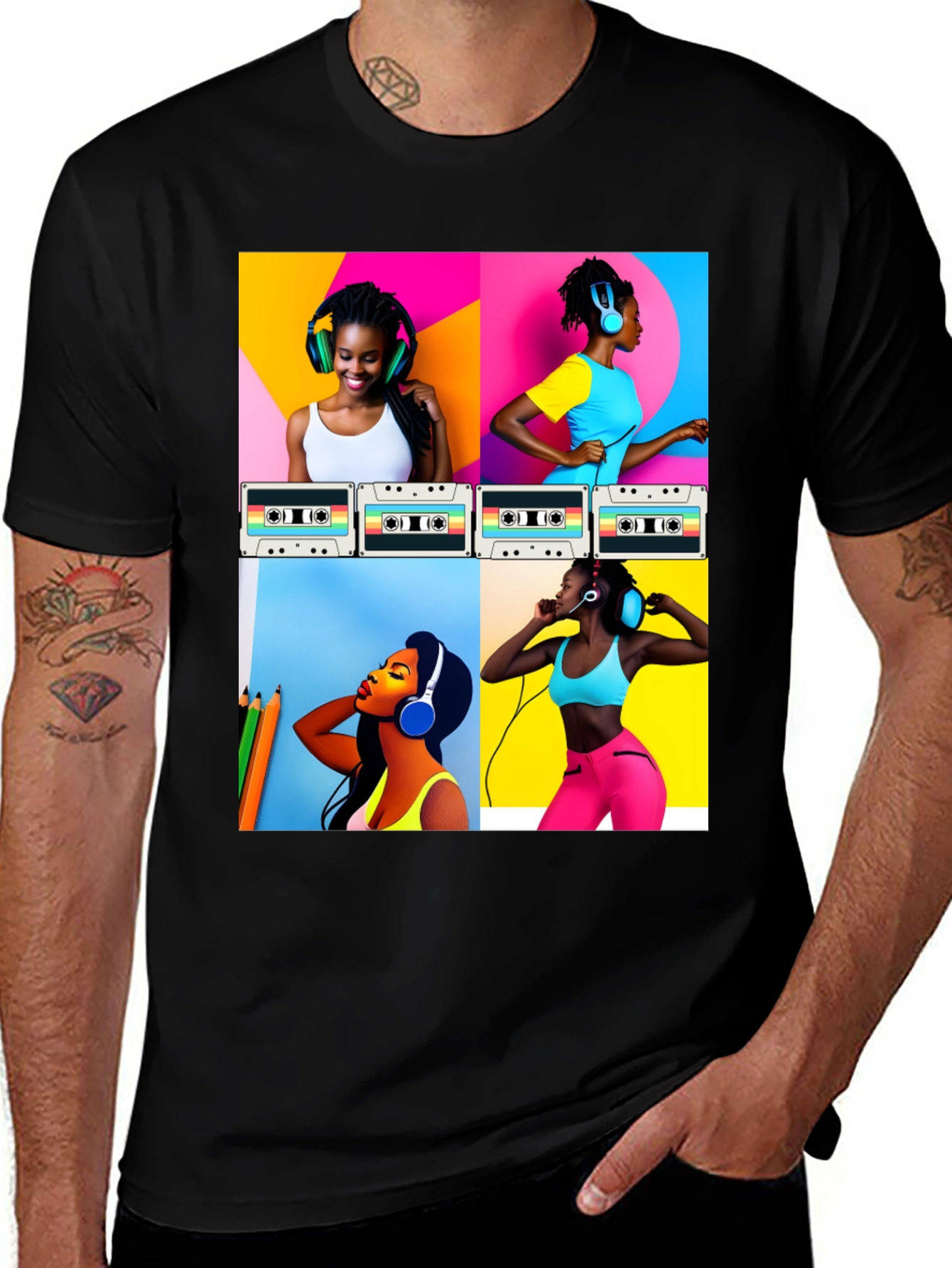 Retro Music Lover Graphic Tee