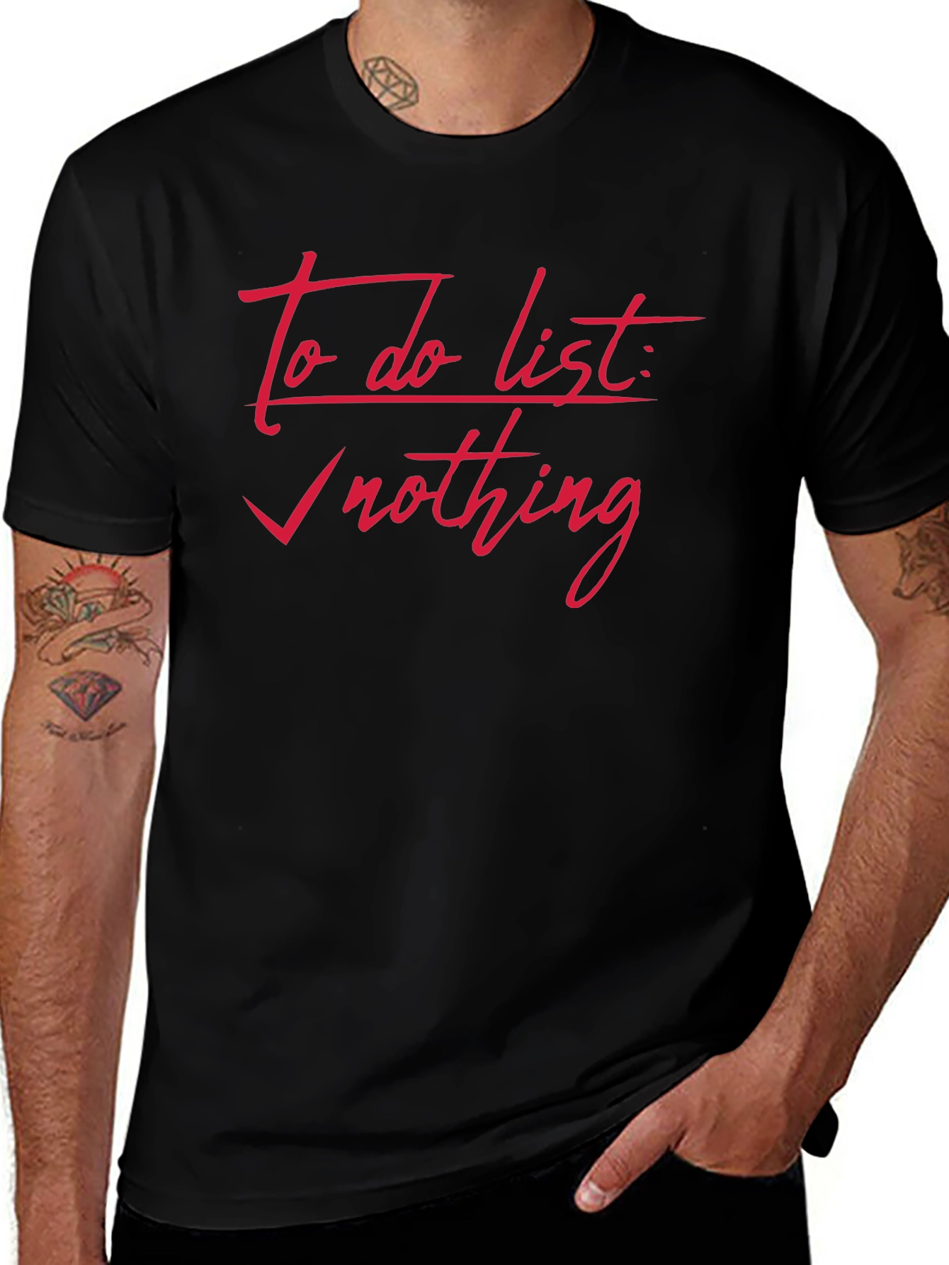 To Do List Nothing Black T-Shirt