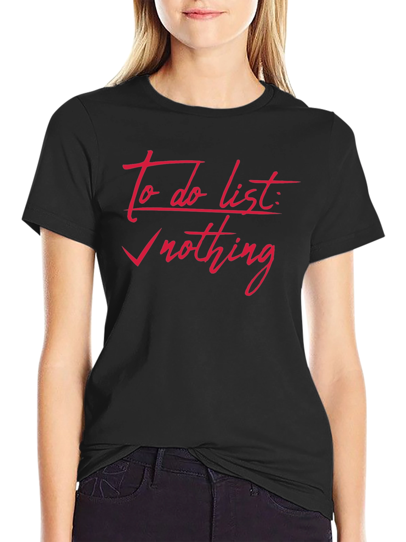 To Do List Nothing Black T-Shirt