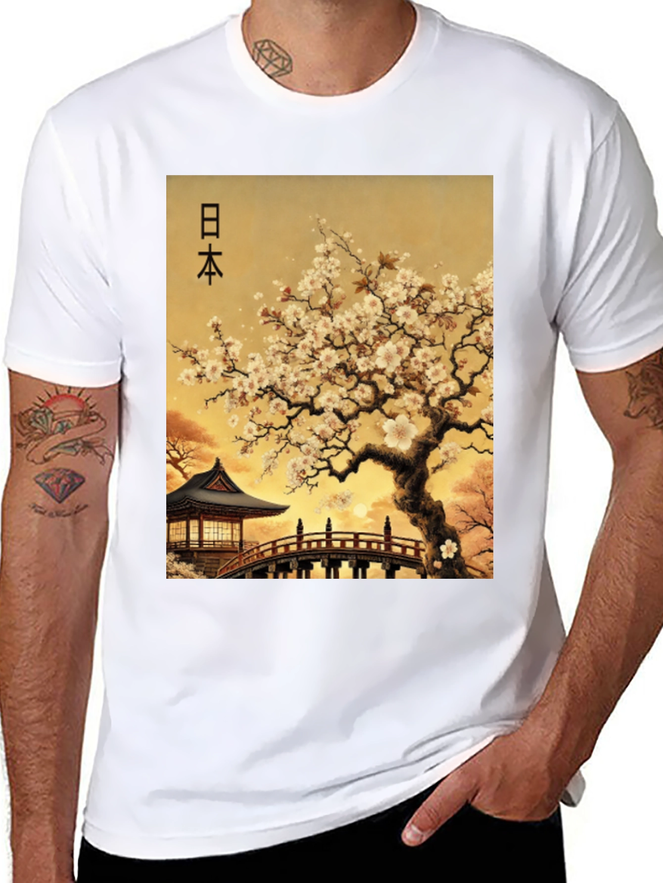 Japanese Art T-Shirt - Blossom & Bridge