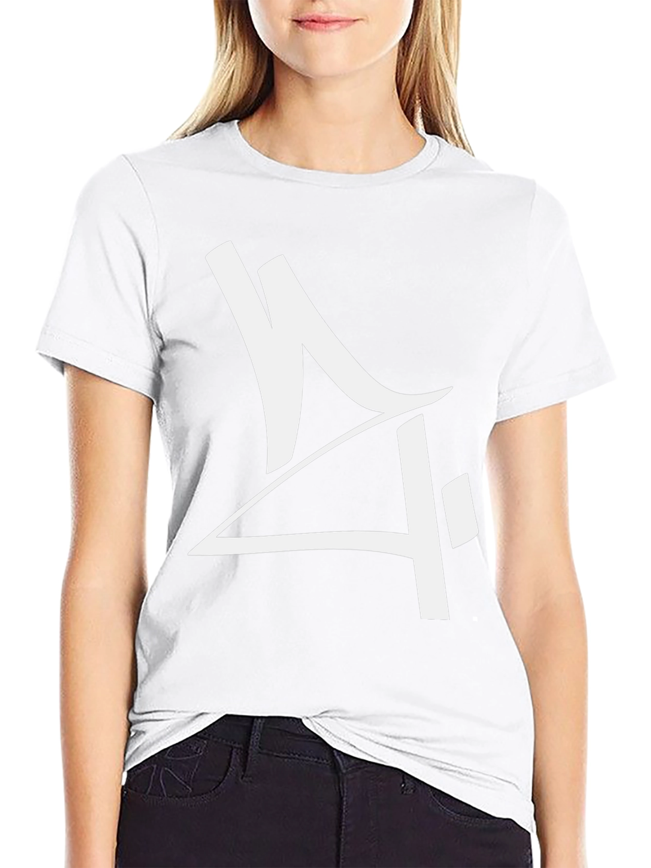 Mens Black Graphic Tee - Abstract White Design