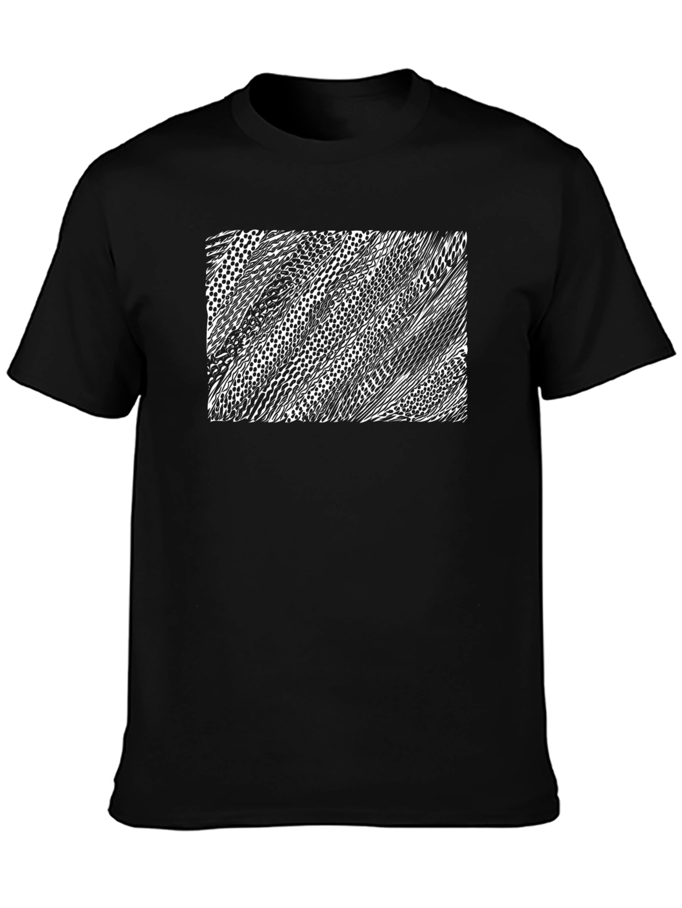 Abstract Print Black Cotton T-Shirt