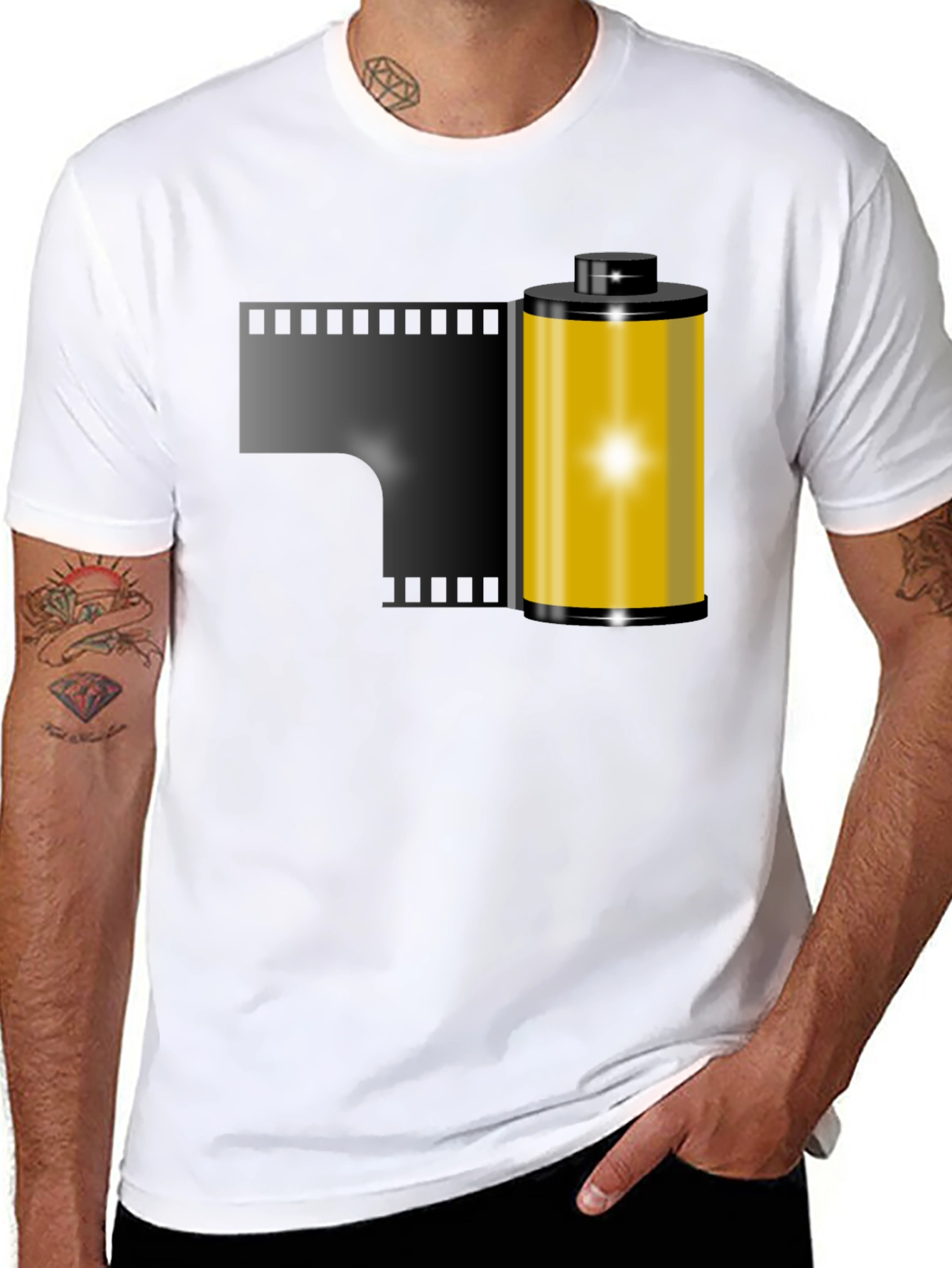 Film Roll Graphic Tee - Retro Photography Shirt