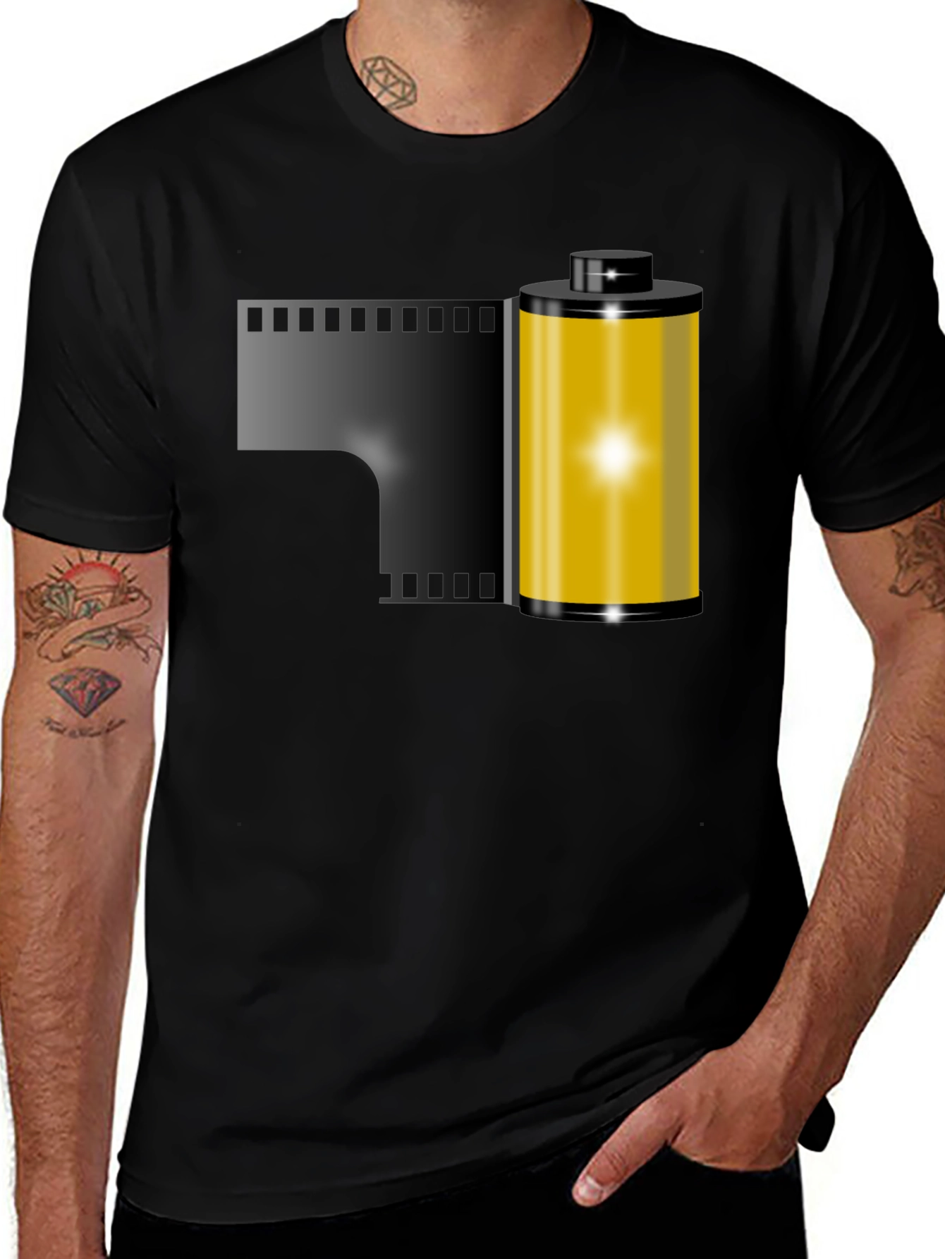 Film Roll Graphic Tee - Retro Photography Shirt