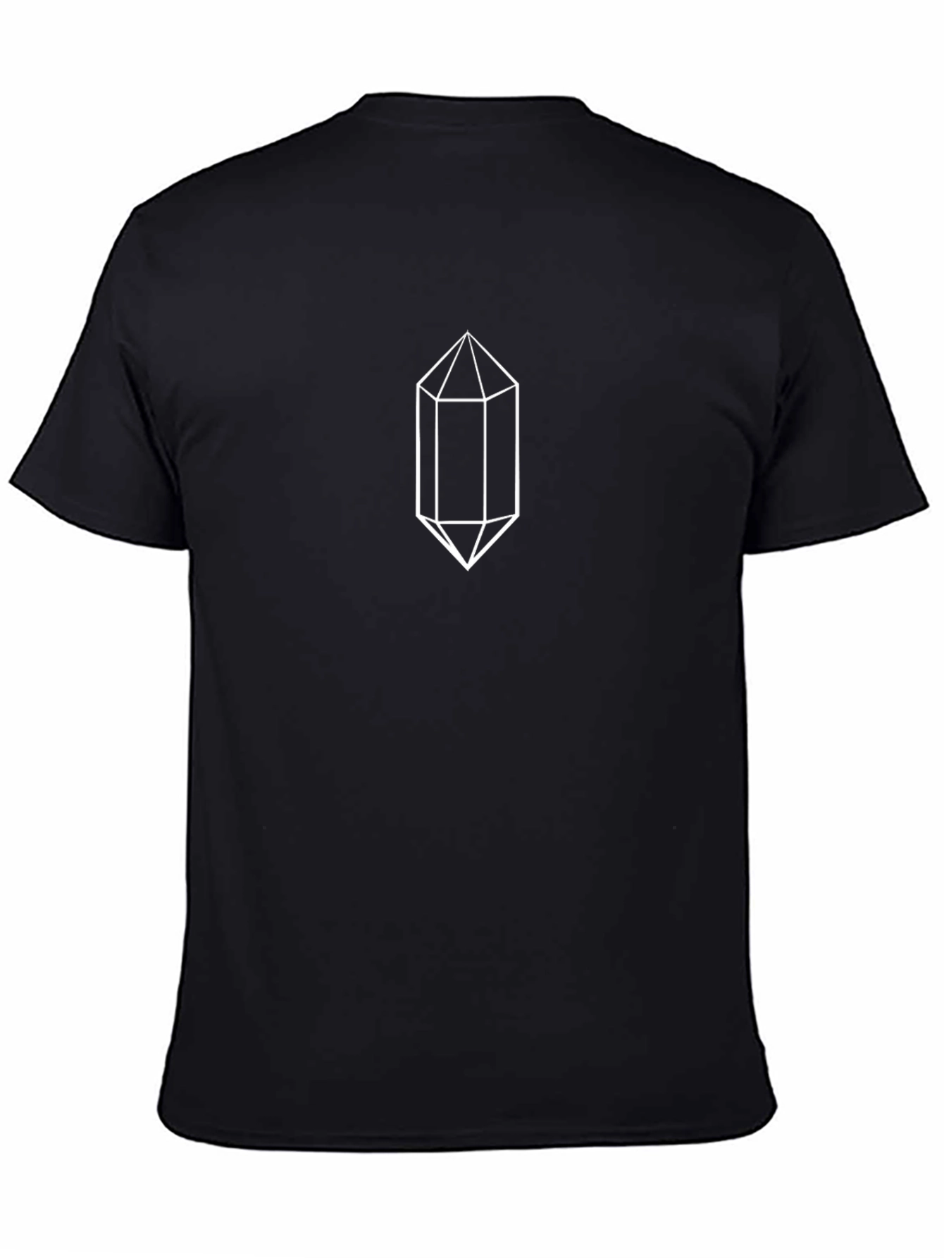 Geometric Crystal Graphic Tee - Black Cotton