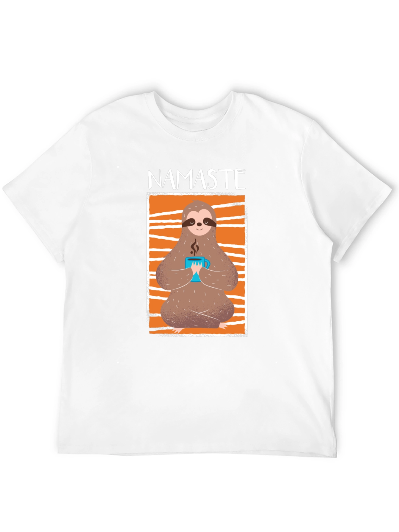 Namaste Sloth Coffee T-Shirt: Relaxed Yoga Tee