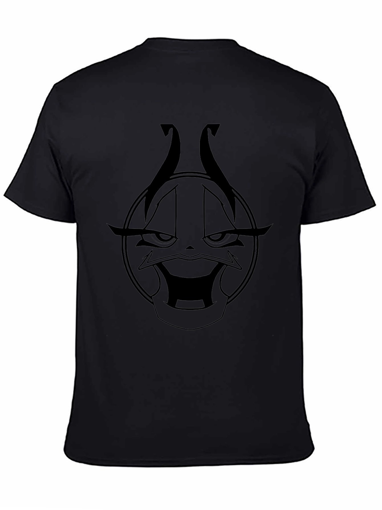 Black Graphic Tee - Wicked Cartoon Character Design