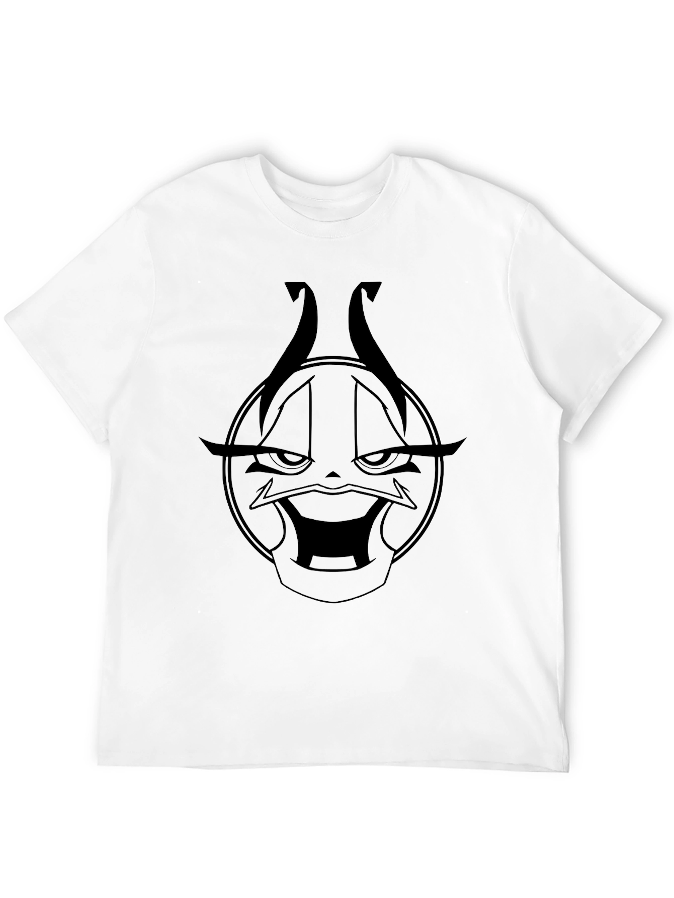 Black Graphic Tee - Wicked Cartoon Character Design