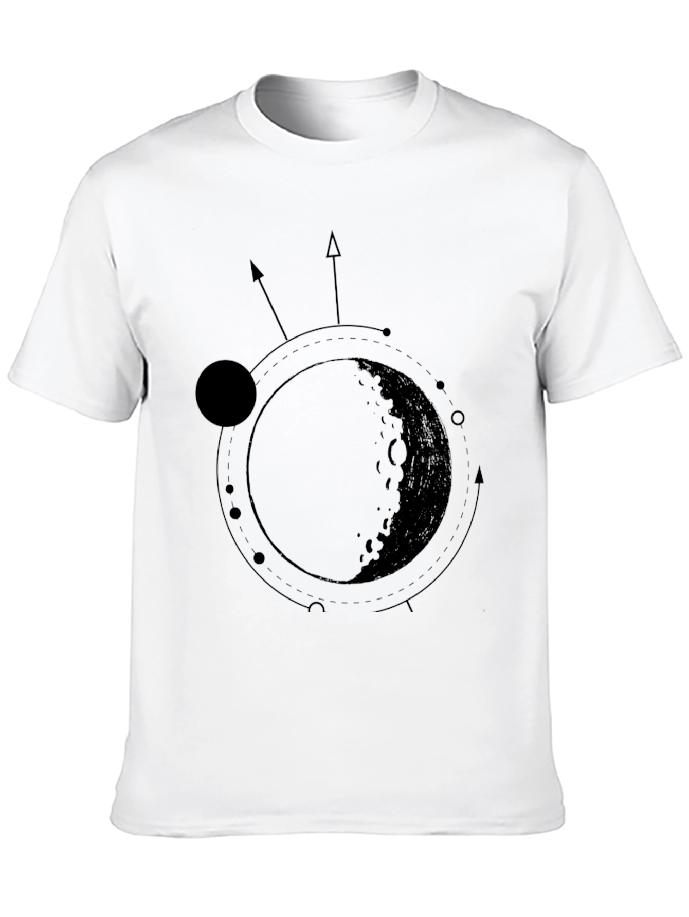 Celestial Moon Cycle Graphic Black T-Shirt
