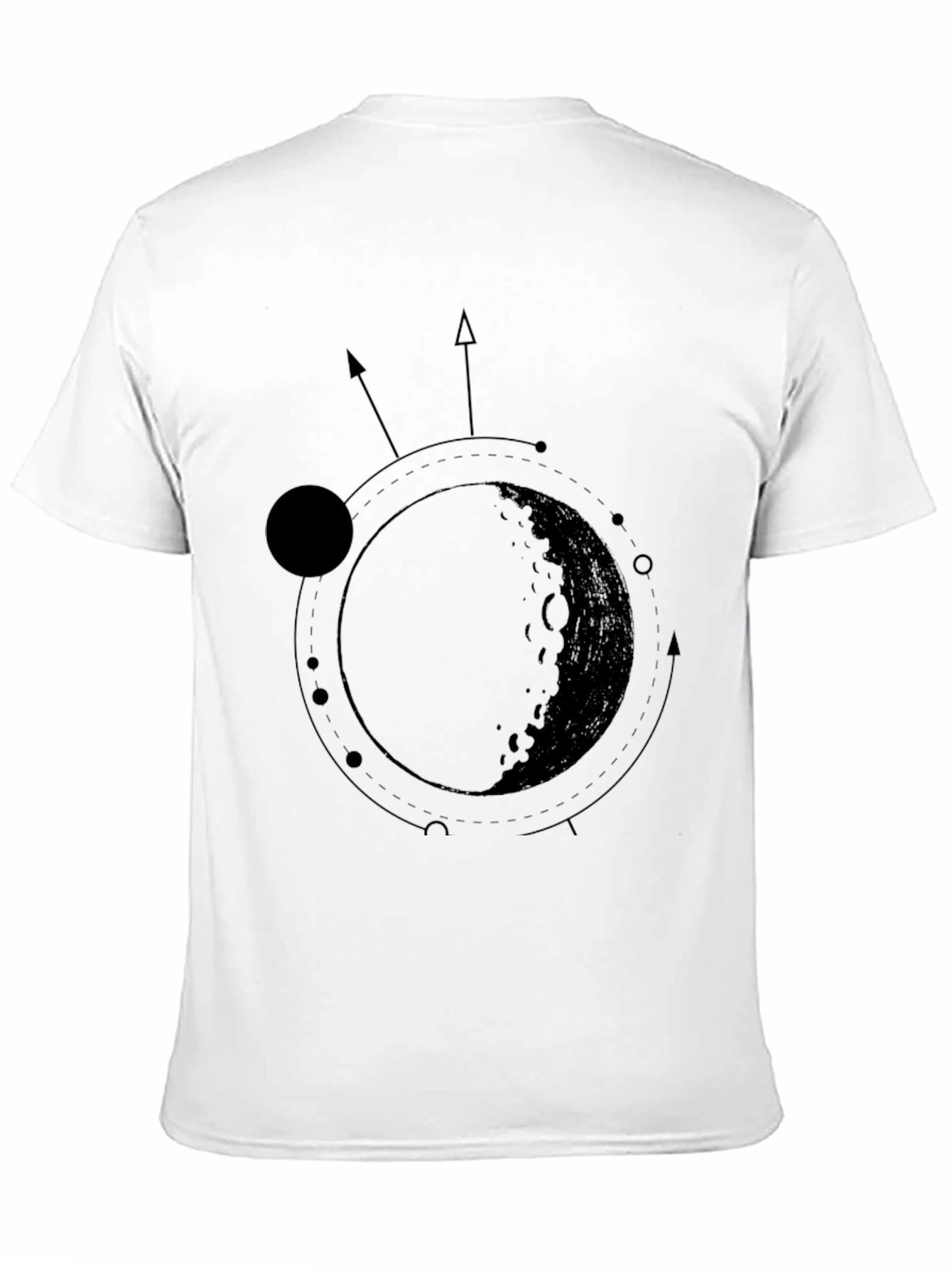 Celestial Moon Cycle Graphic Black T-Shirt
