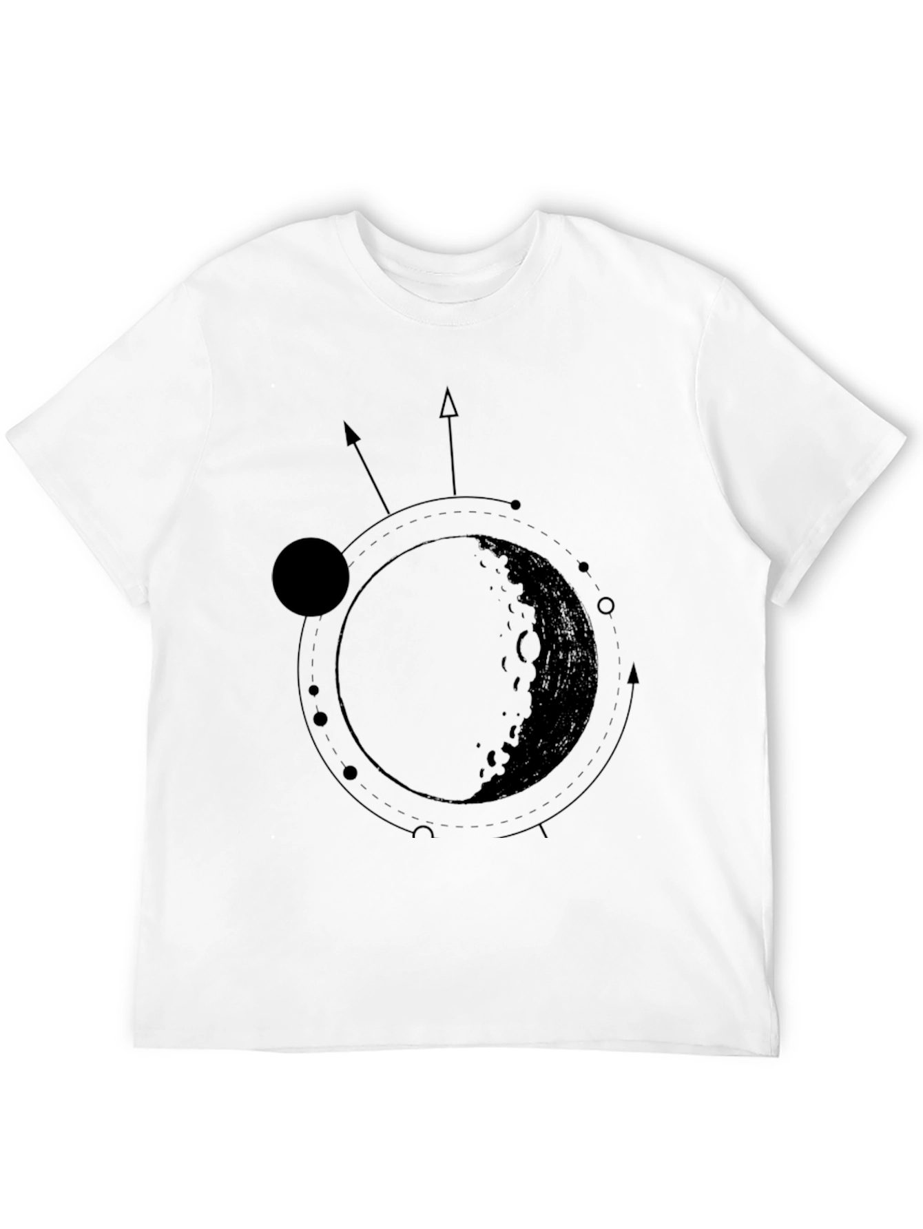 Celestial Moon Cycle Graphic Black T-Shirt