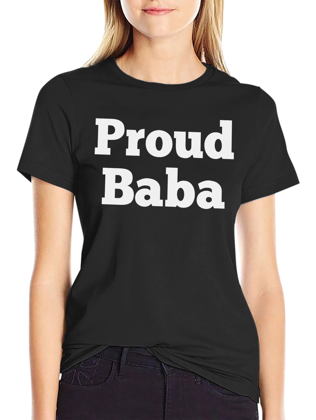 Proud Baba Black T-Shirt - Fathers Day Gift