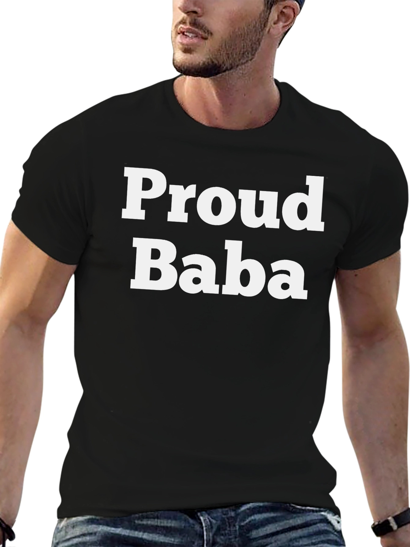 Proud Baba Black T-Shirt - Fathers Day Gift