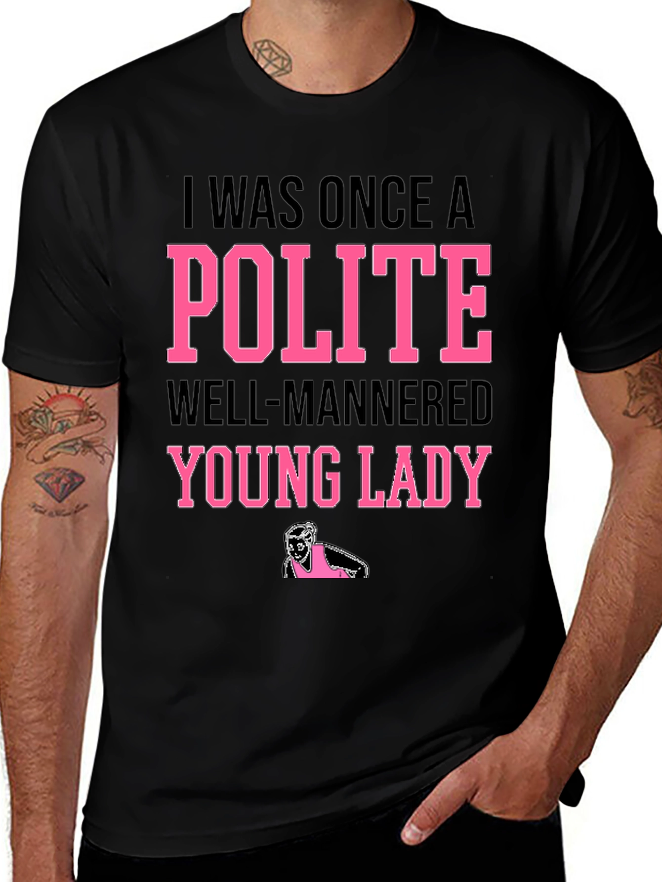 Polite Young Lady Novelty Graphic Tee