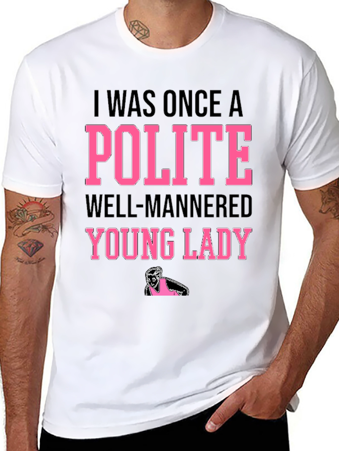 Polite Young Lady Novelty Graphic Tee