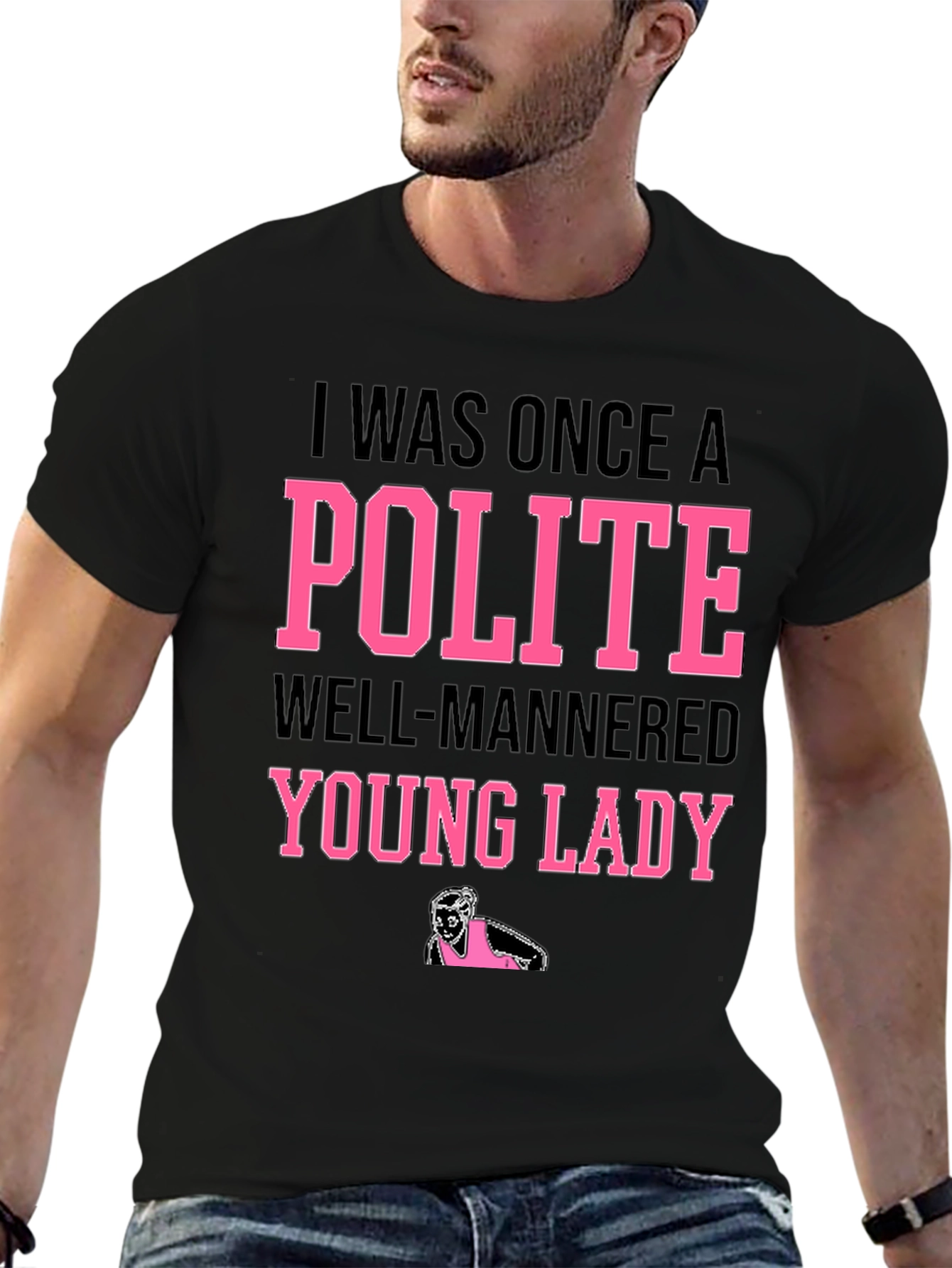 Polite Young Lady Novelty Graphic Tee