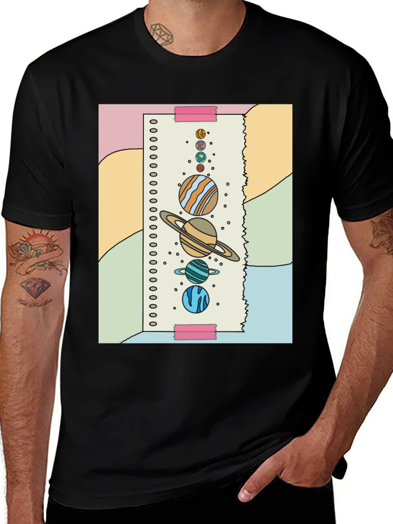 Planet Sketch T-Shirt - Fun Space Design