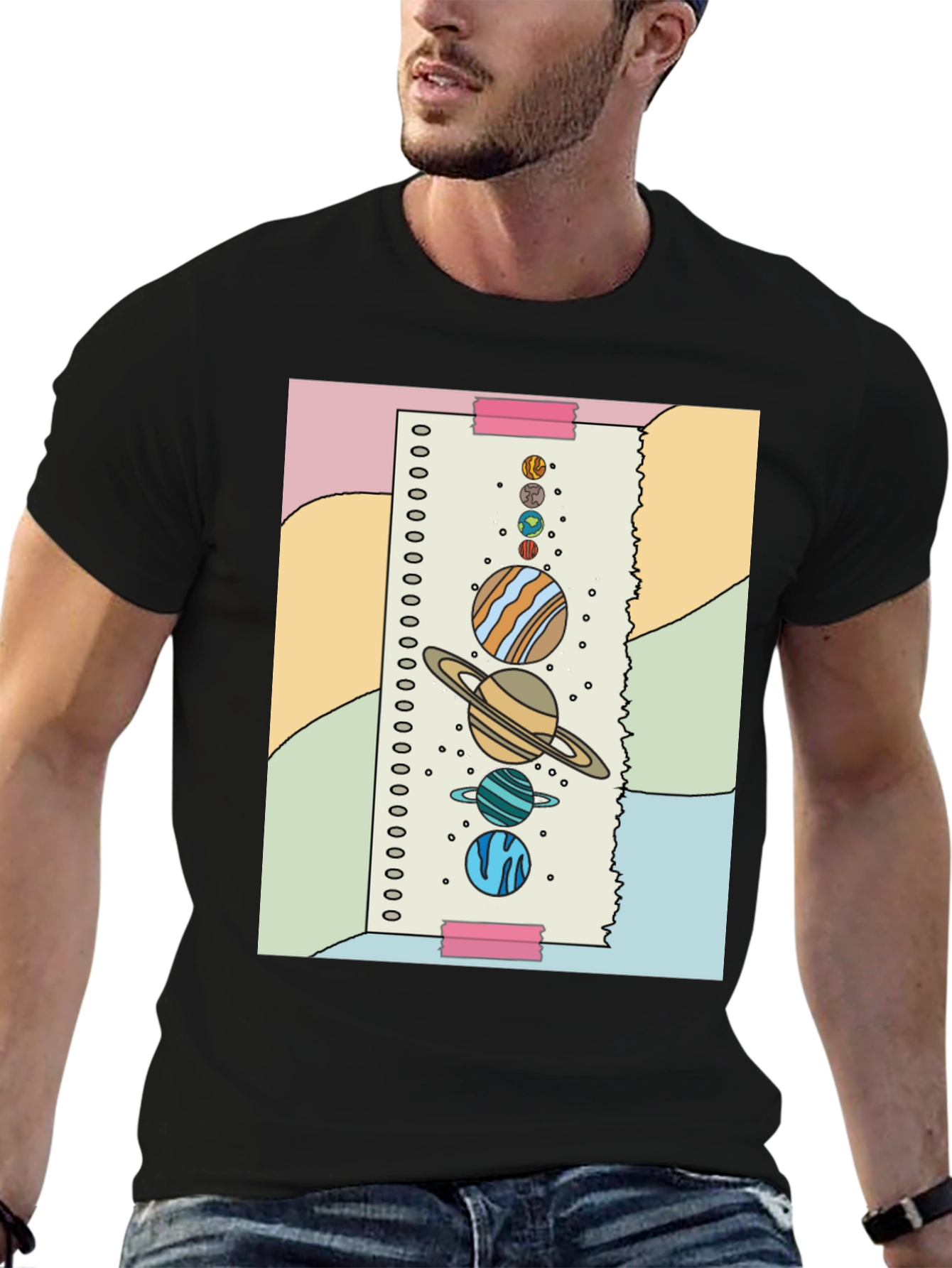 Planet Sketch T-Shirt - Fun Space Design