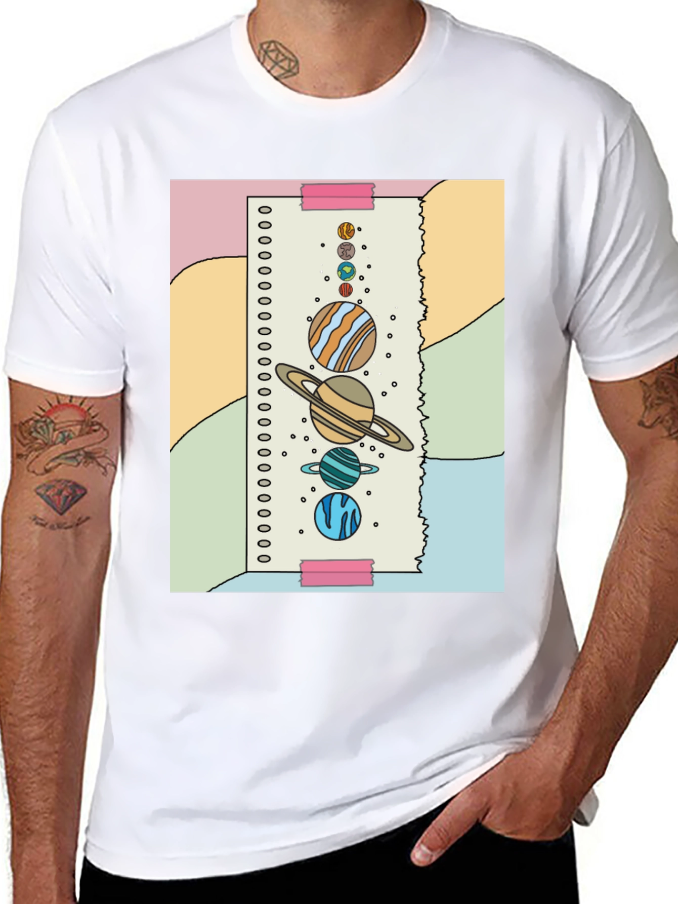 Planet Sketch T-Shirt - Fun Space Design