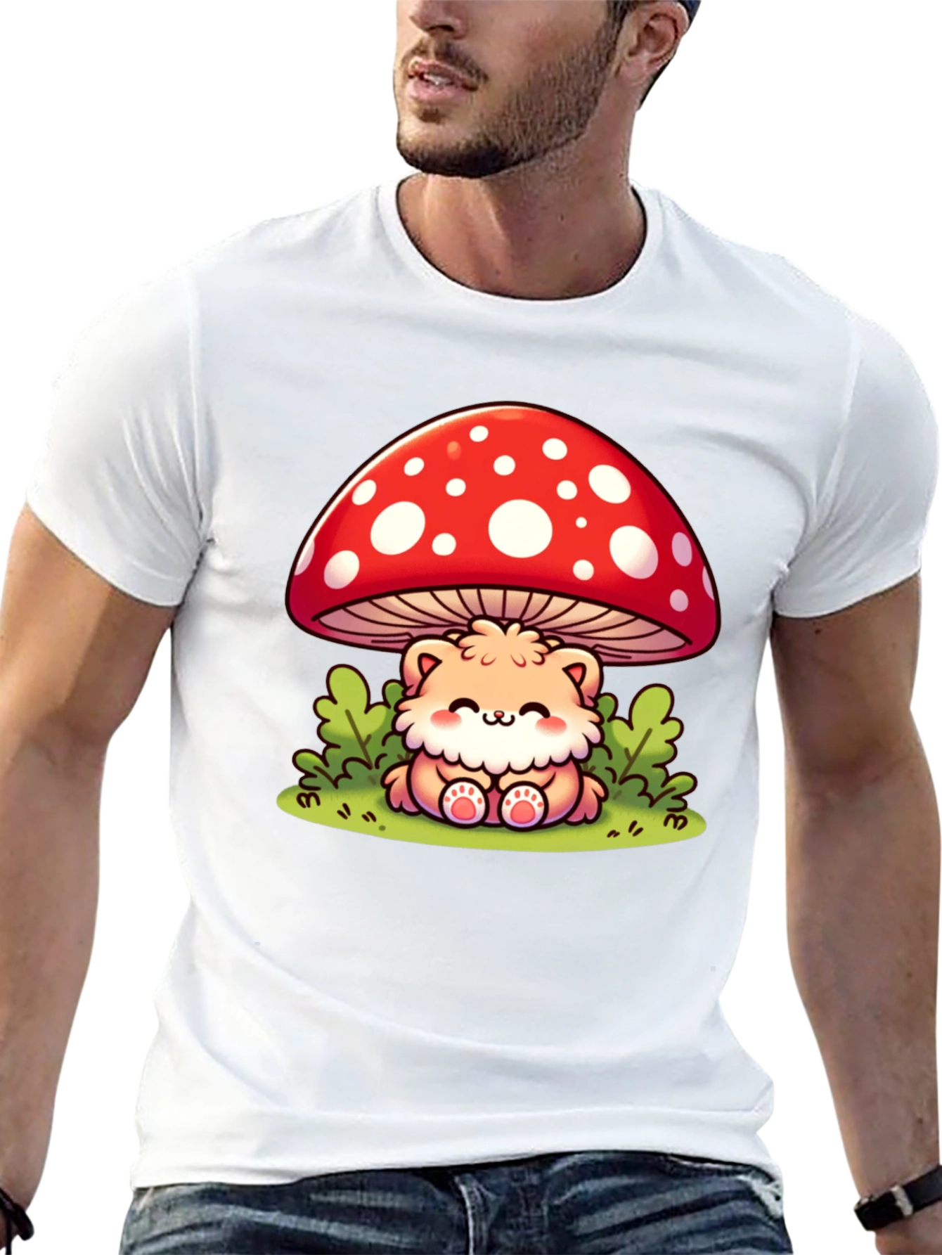 Cute Cartoon Mushroom Bear T-Shirt