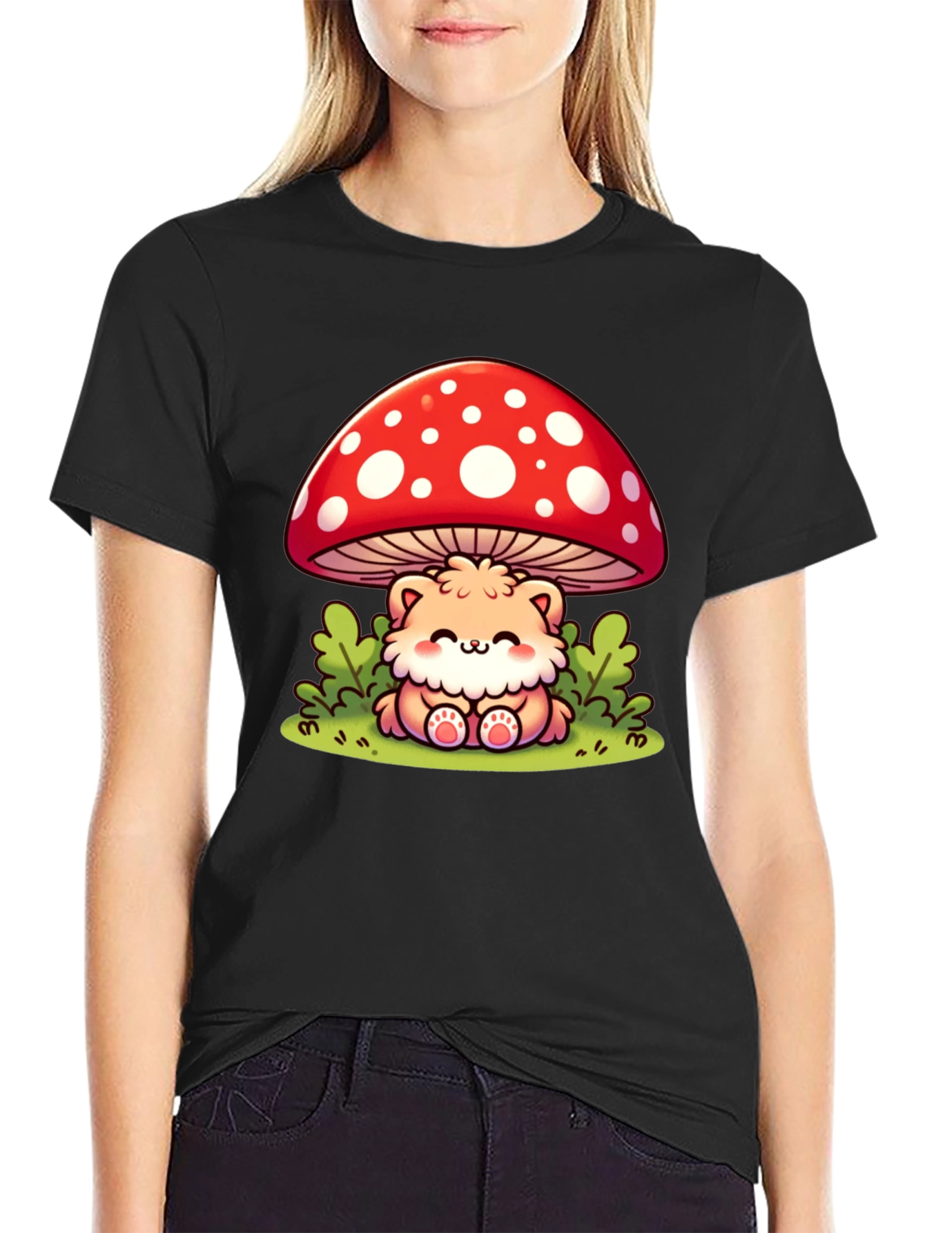 Cute Cartoon Mushroom Bear T-Shirt