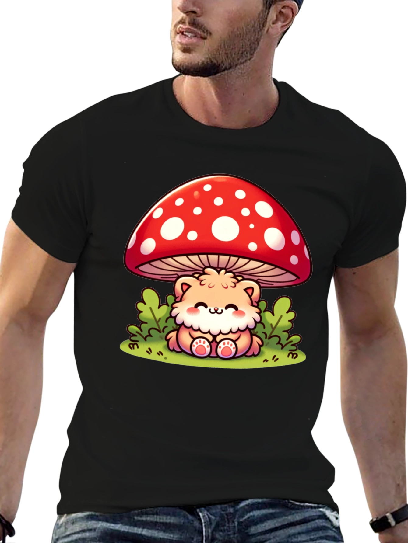 Cute Cartoon Mushroom Bear T-Shirt
