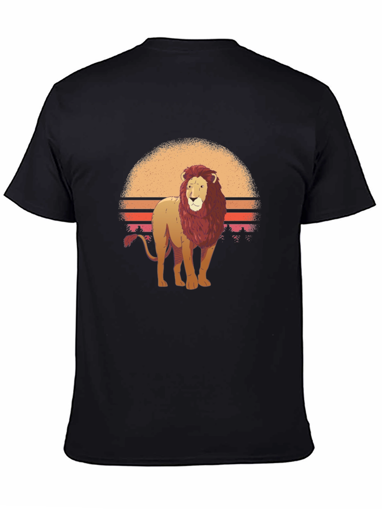 Lion Sunset Graphic Tee - Cool Animal Print Shirt