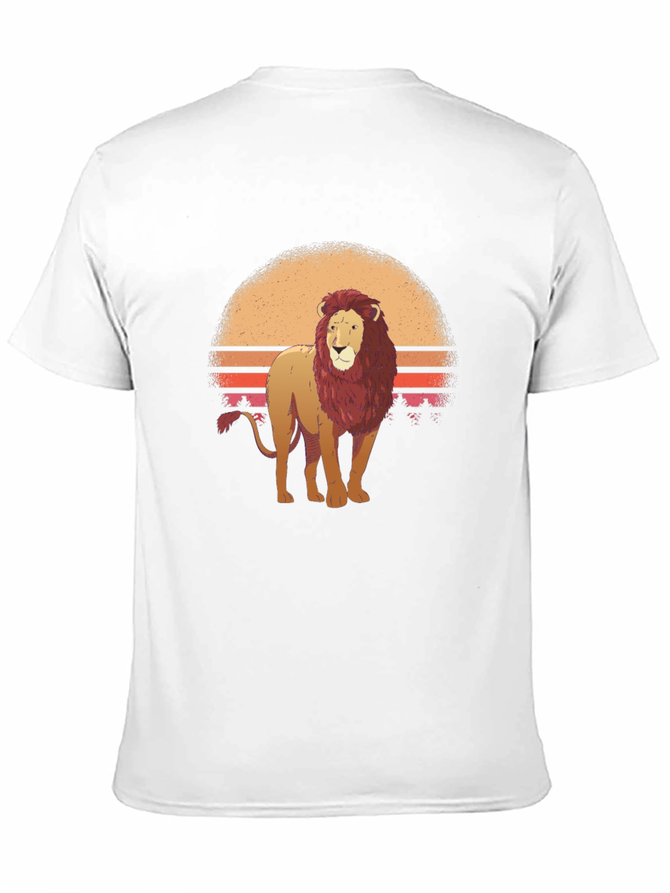 Lion Sunset Graphic Tee - Cool Animal Print Shirt