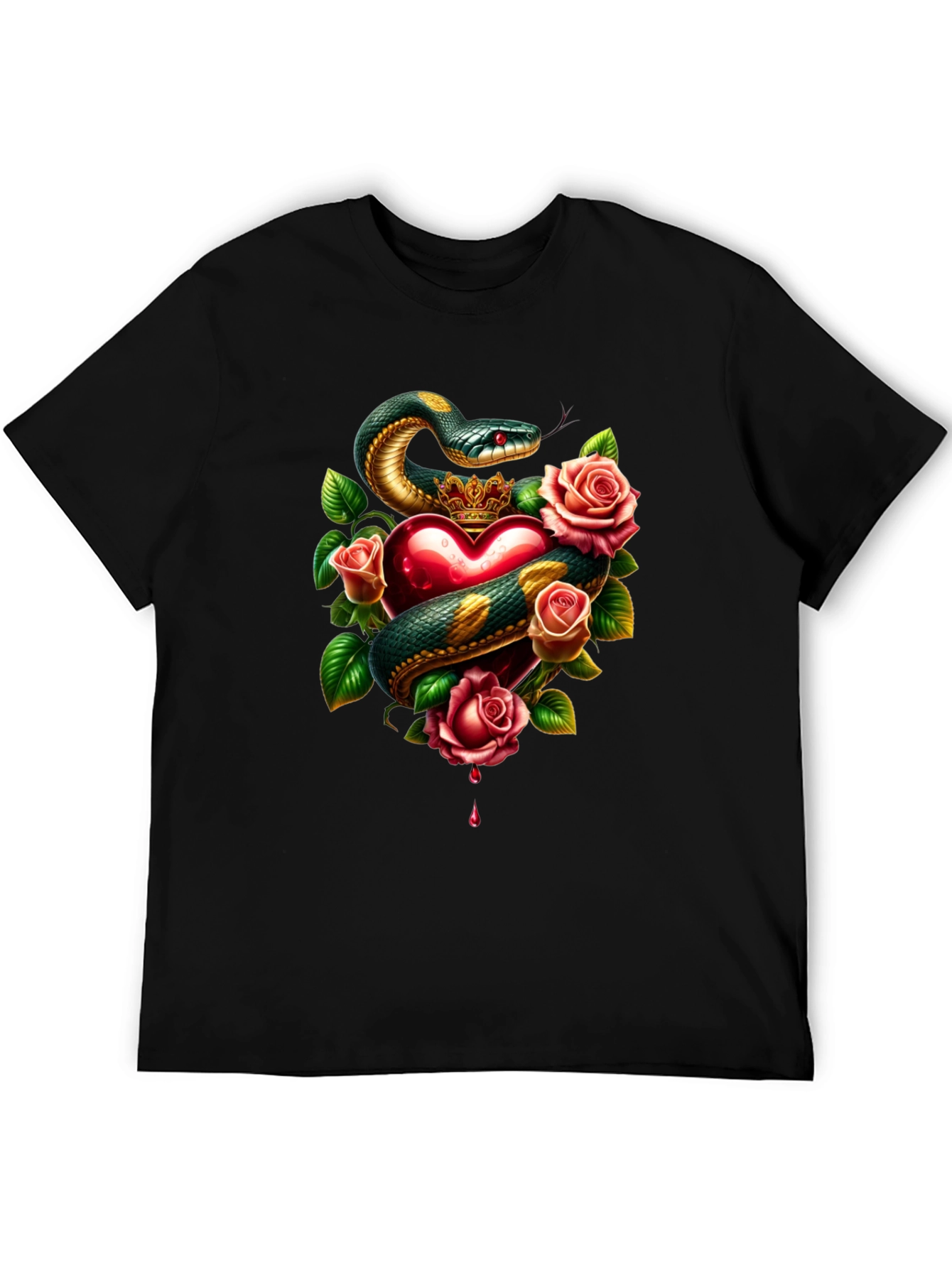 Snake Heart Rose Graphic Tee