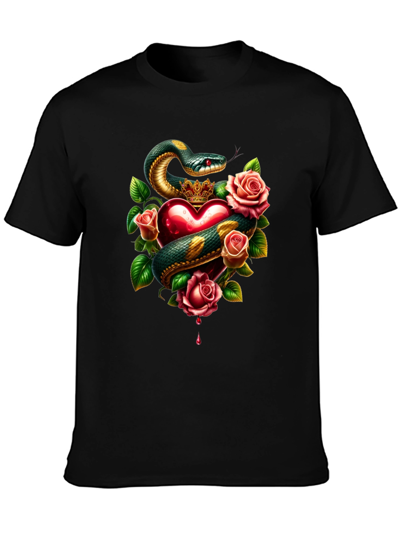 Snake Heart Rose Graphic Tee