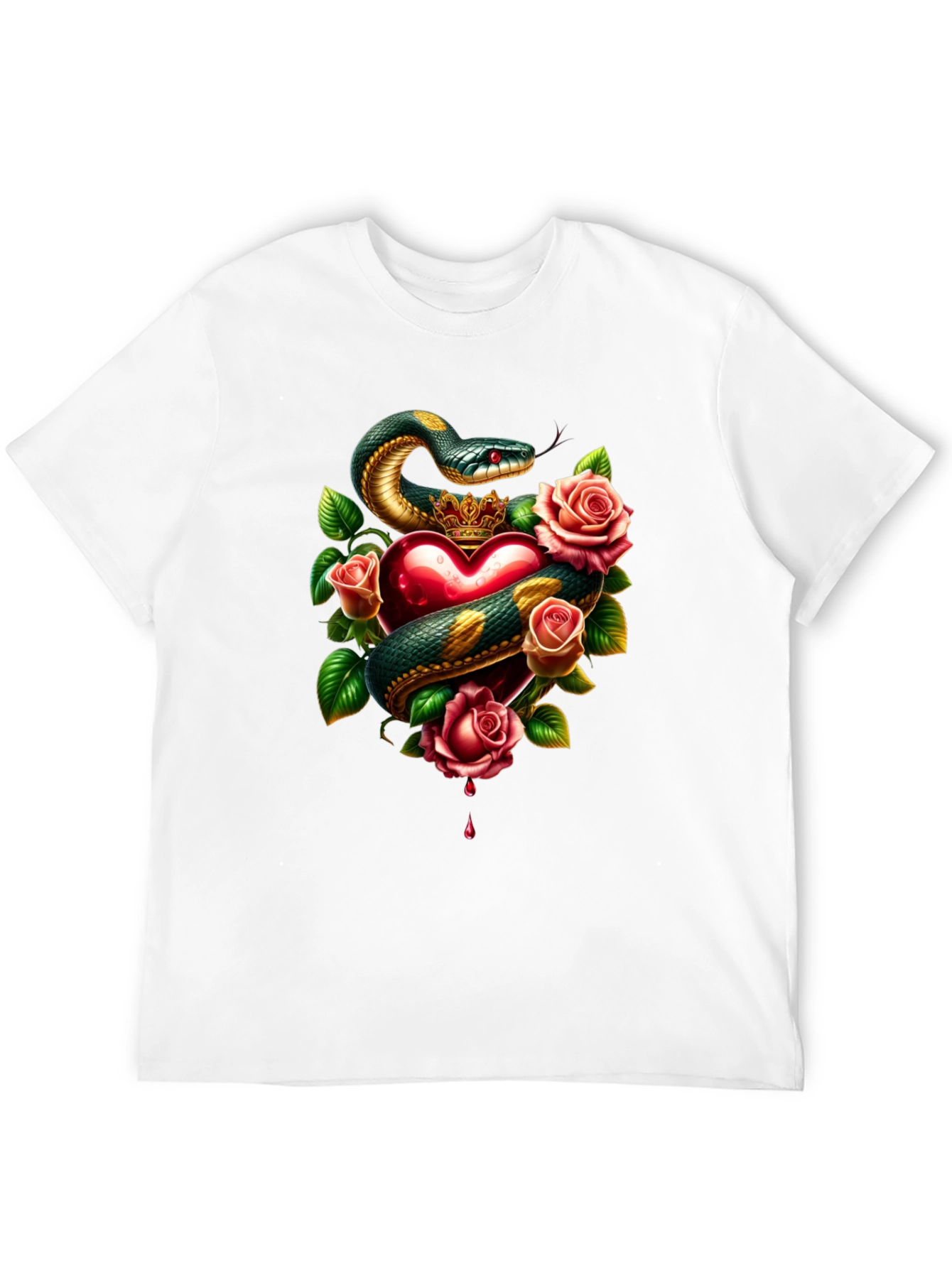 Snake Heart Rose Graphic Tee
