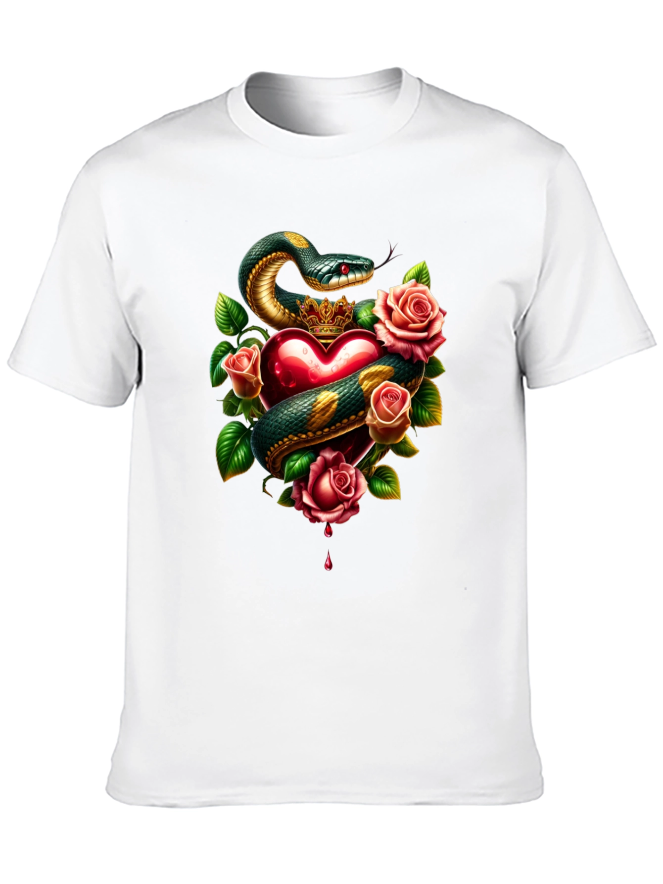 Snake Heart Rose Graphic Tee