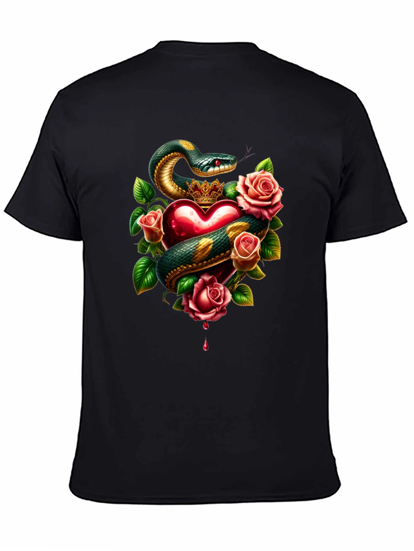Snake Heart Rose Graphic Tee