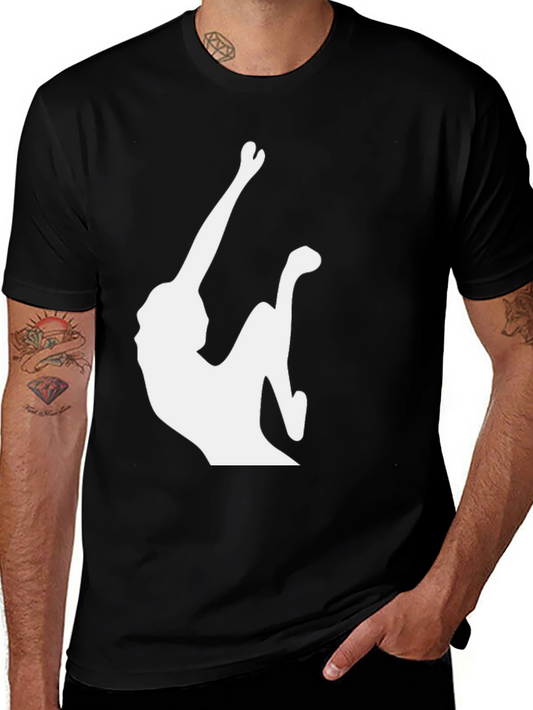 Mens Black T-Shirt with Abstract White Graphic