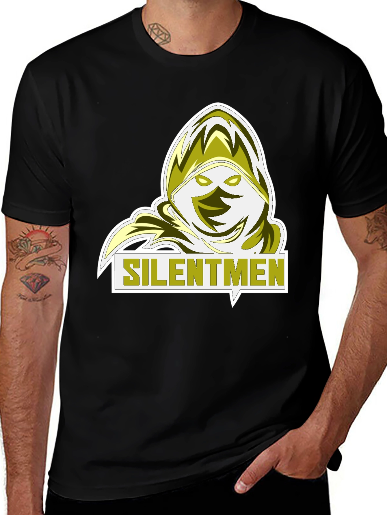 Silentmen Graphic Tee - Black Crew Neck T-Shirt